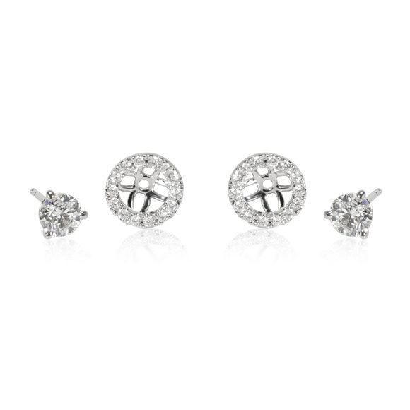 Blue Nile Diamond Stud Earrings with Jackets in 14K Gold J VS1-VS2 1.16 CTW - Picture 4 of 4